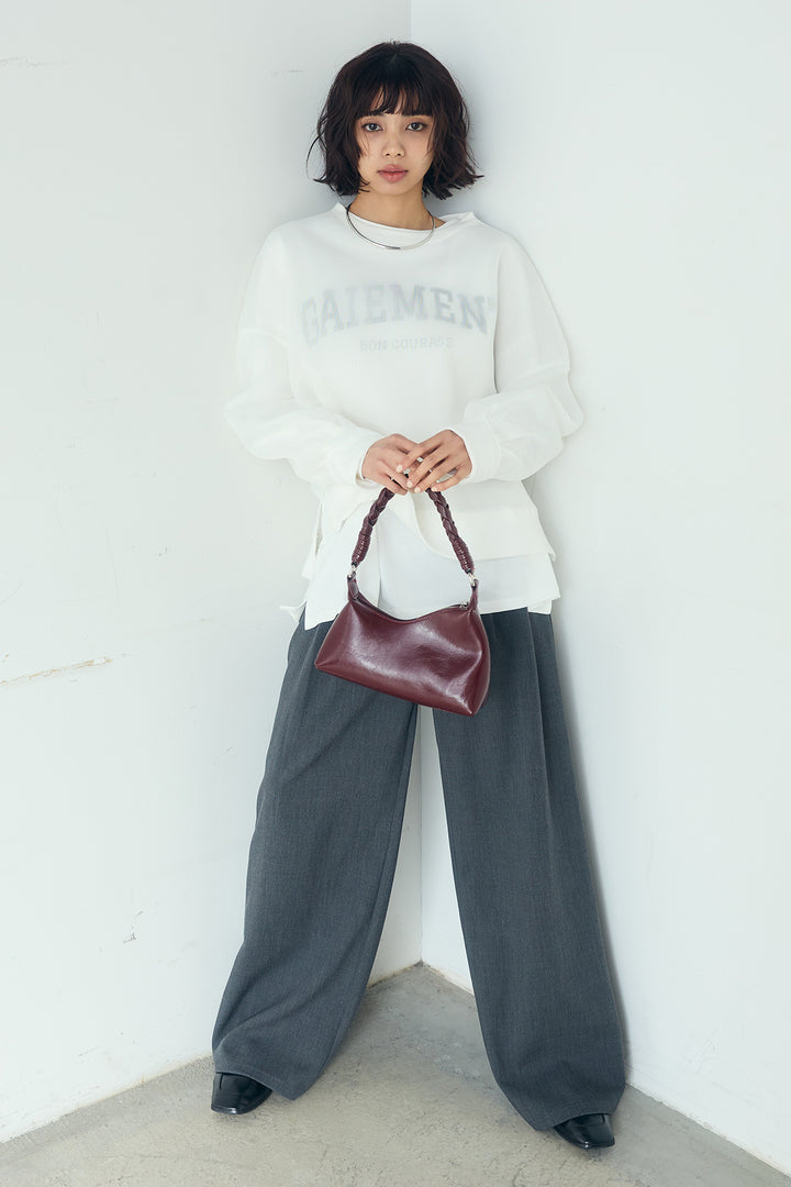 [SET]クリアダンボールプルオーバー+斜めボタンタック入りスラックス(2set)