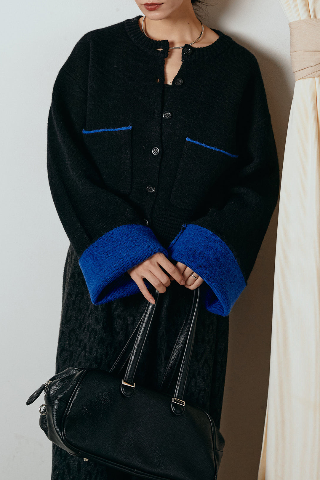 [SET]アルパカタッチダブルフェイスカーディガン+レオパードジャガードニットパンツ(2set)