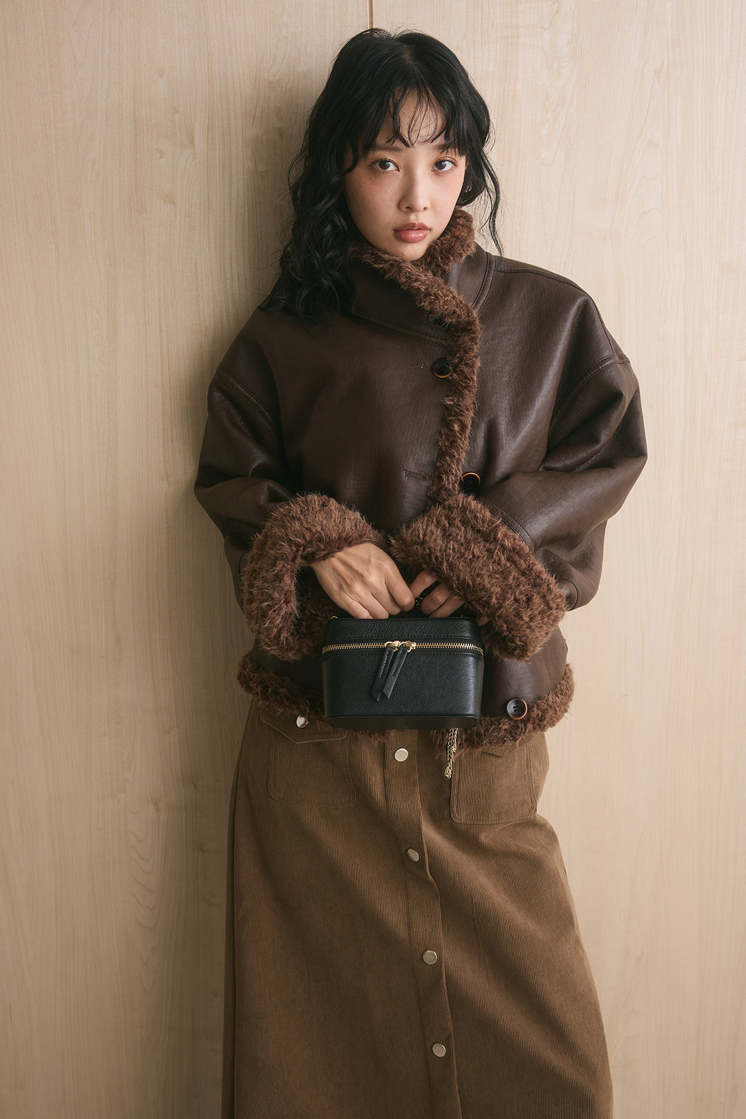 リバーシブルプードルファースタンドコート