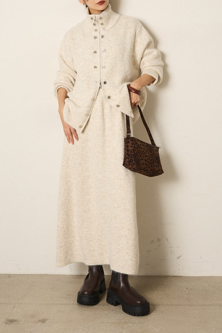 [SET]ハイネックメタルプレートニットスカートSETUP