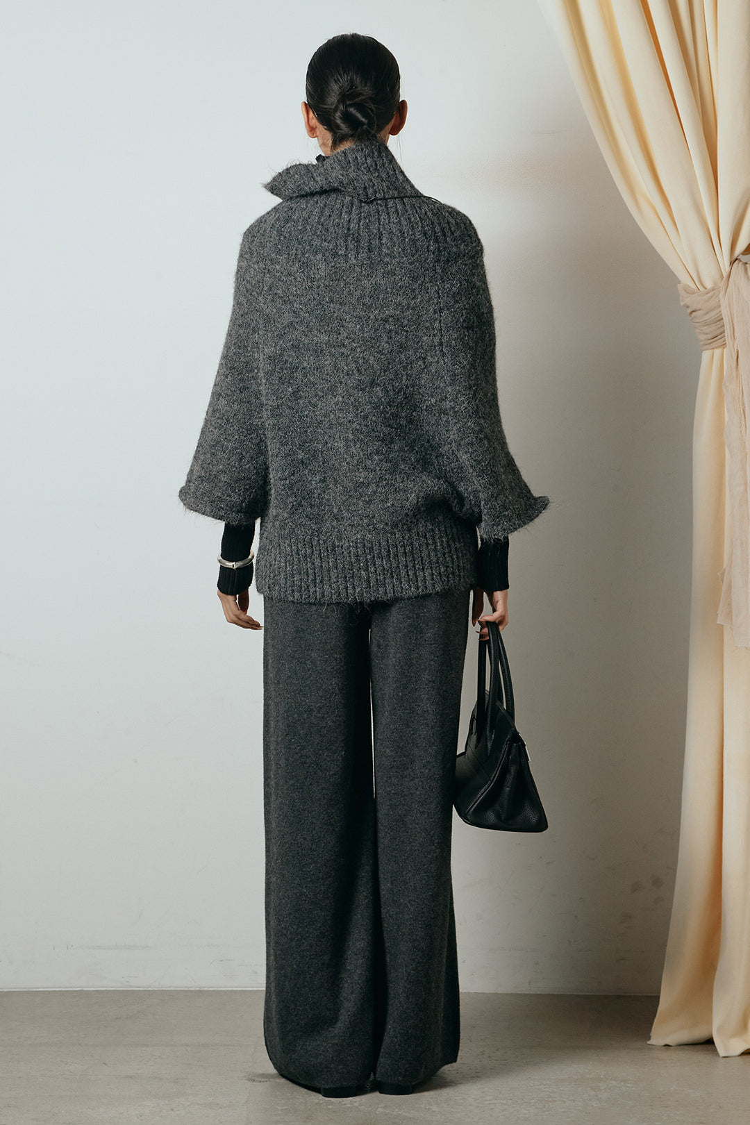 [SET]起毛ミディアムスリーブニットトップス+センターラインニットパンツ(2set)