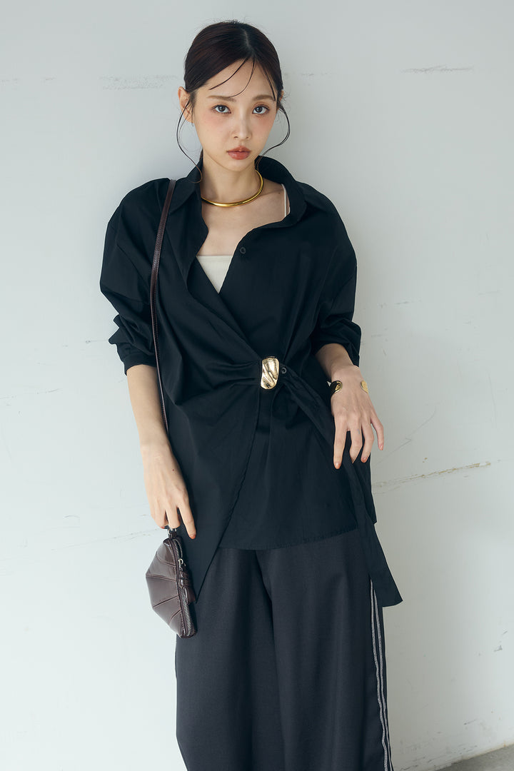 [SET]サイド留め具デザインシャツ+トラックイージーパンツ(2set)