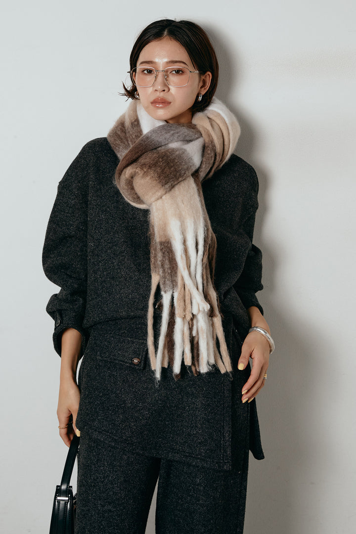 [SET]チェックマフラー付きニットSETUP