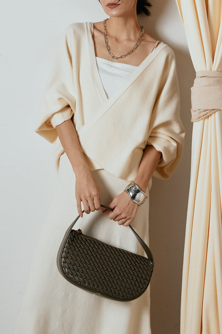 [SET]カシュクールニットカーディガン+ニットロングスカート(2set)