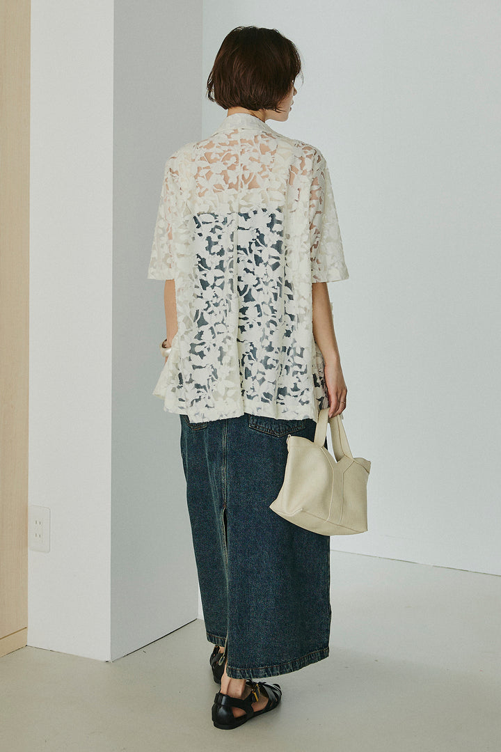 [SET]シアージャガードハーフスリーブテーラードジャケット+配色ショルダーデニムサロペットスカート(2set)