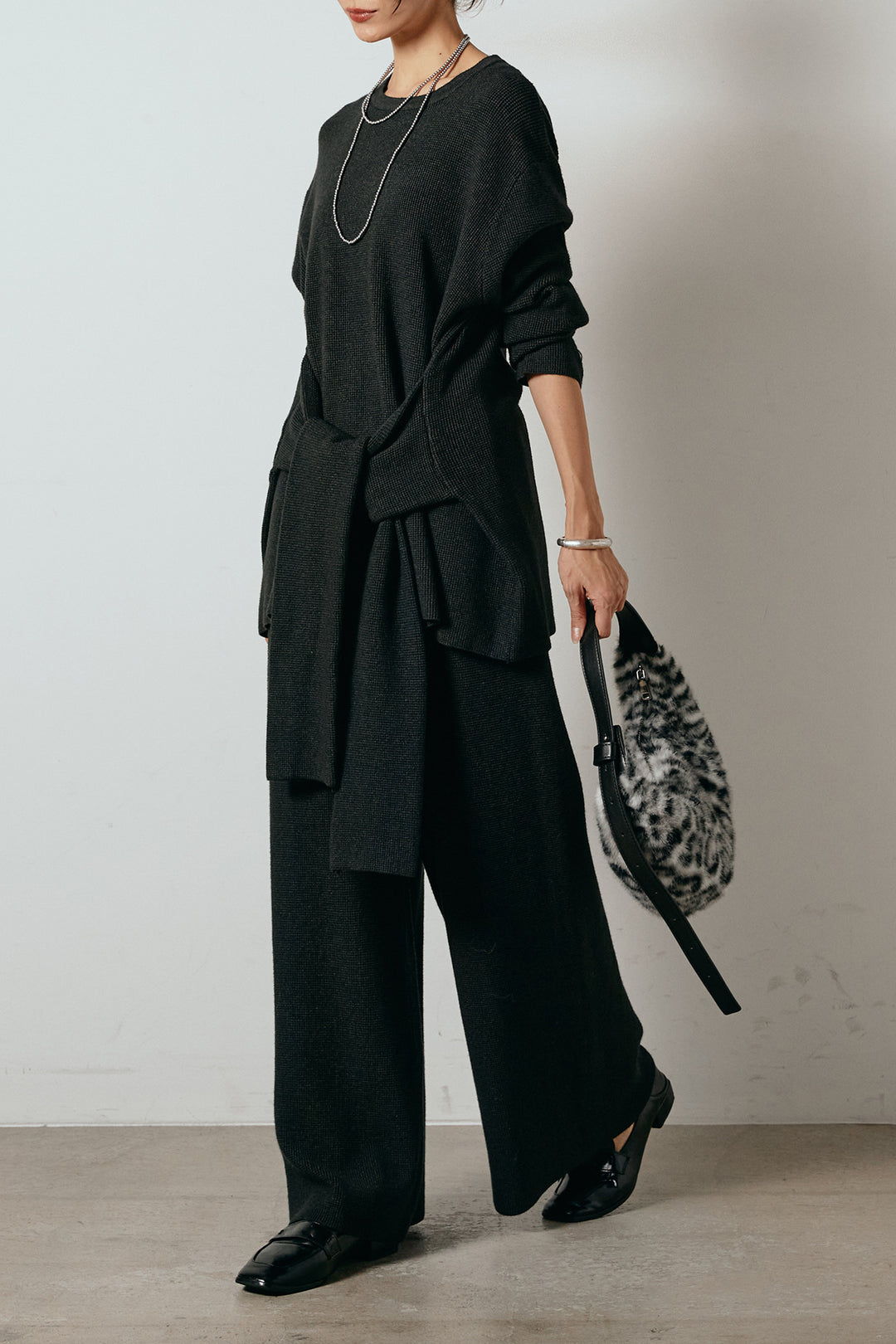 [SET]ウエスト巻きワッフルニットSETUP