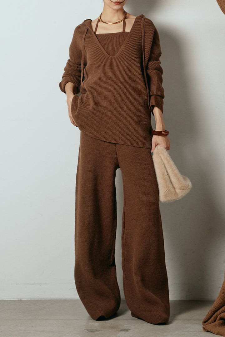 [SET]ホルターネックケーブルニットSETUP