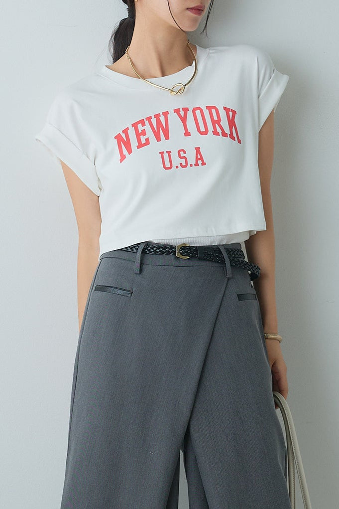 [着回しセット]ショート丈NEWYORKロゴTシャツ+ショート丈NEWYORKロゴTシャツ(2set)