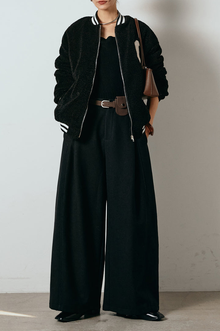 [SET]ロゴスタジャンボアブルゾン+ポーチベルト付きカーブパンツ(2set)