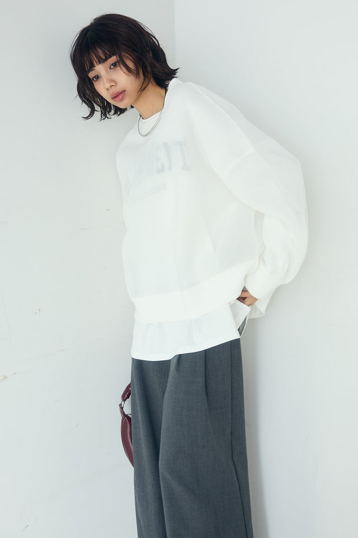 [SET]クリアダンボールプルオーバー+斜めボタンタック入りスラックス(2set)