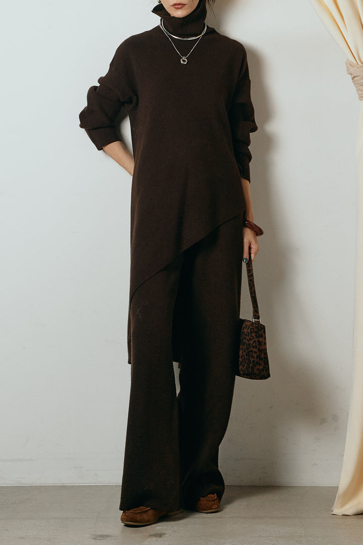 [SET]裾アシンメトリーニットSETUP