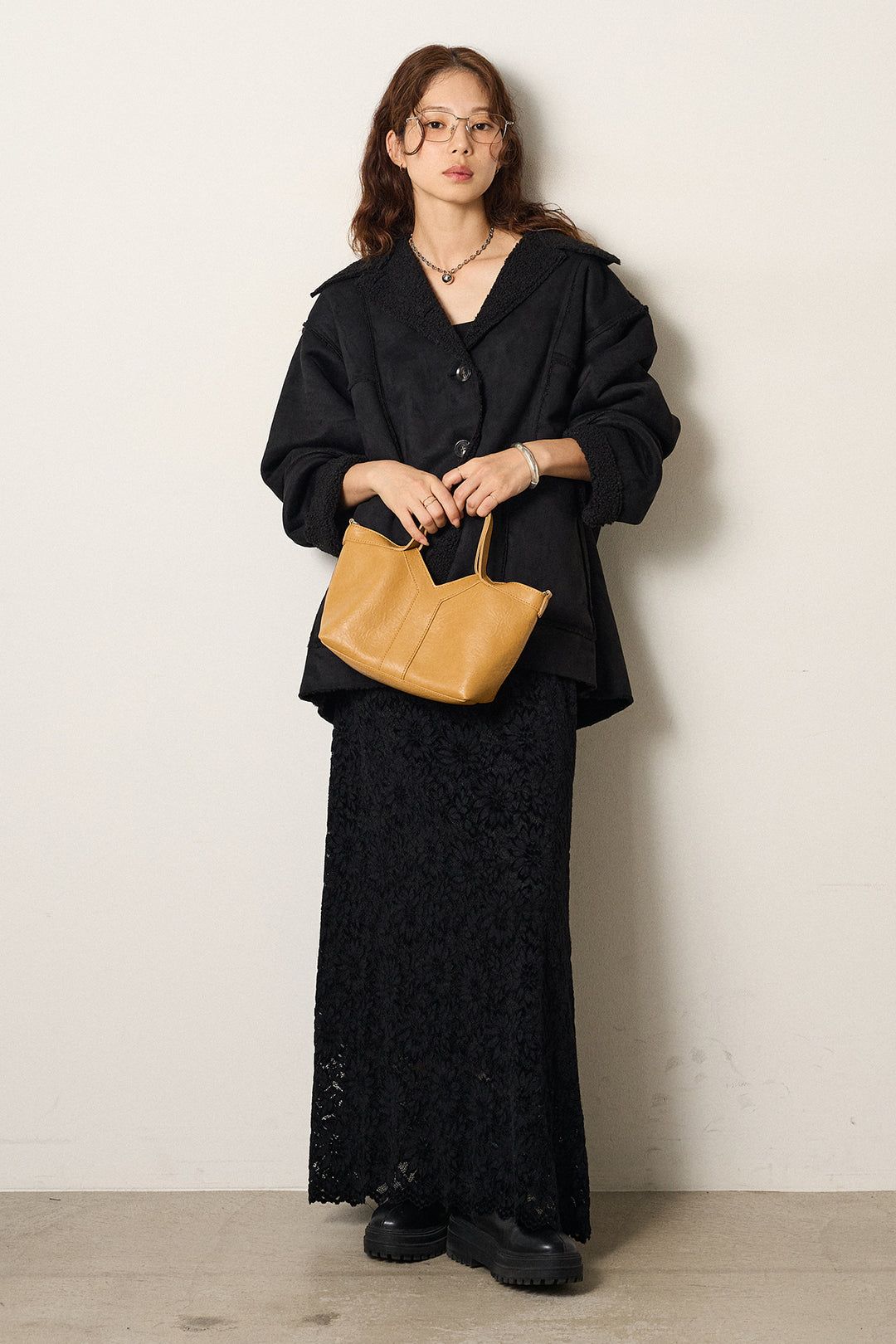 [SET]エコムートンカバーオール+花柄刺繍ベロアフレアスカート(2set)