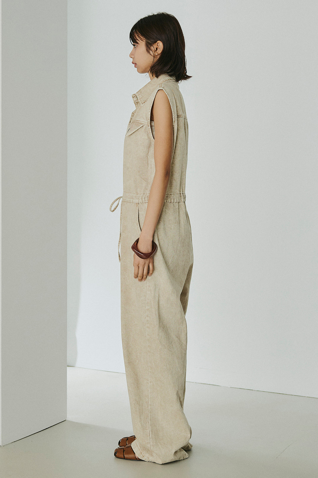 [SET]ケミカルデニムノースリロンパース