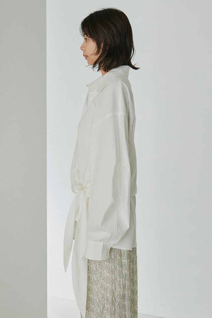 襟付き巻きデザインシャツ