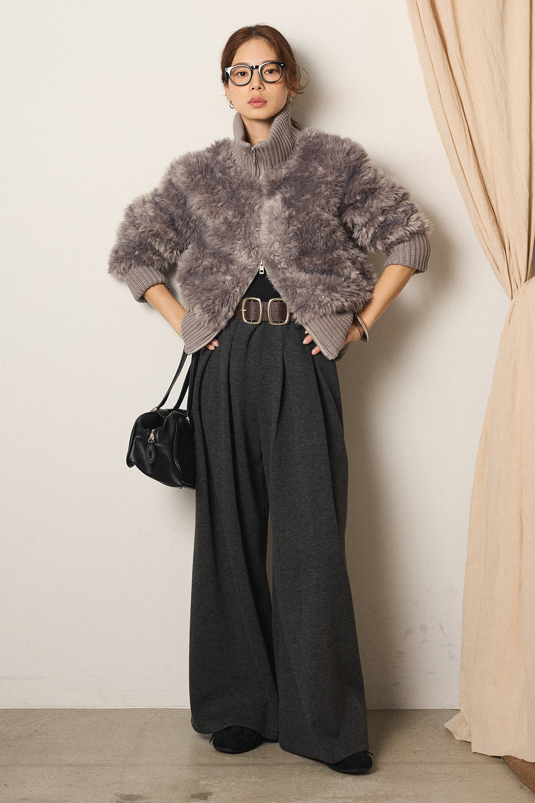 ハイネックボアブルゾン