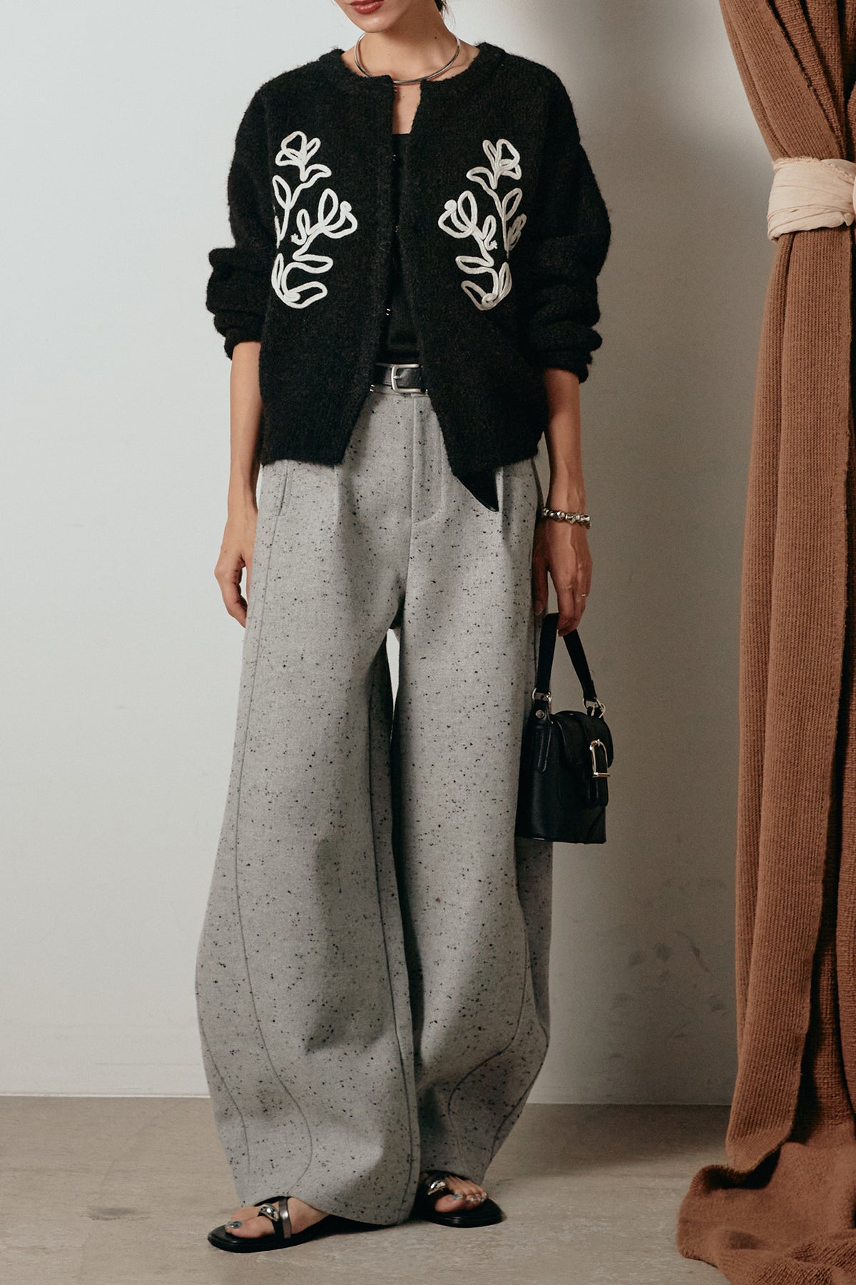 着回しセット】[SET]テープ刺繍ニットカーディガン+テープ刺繍