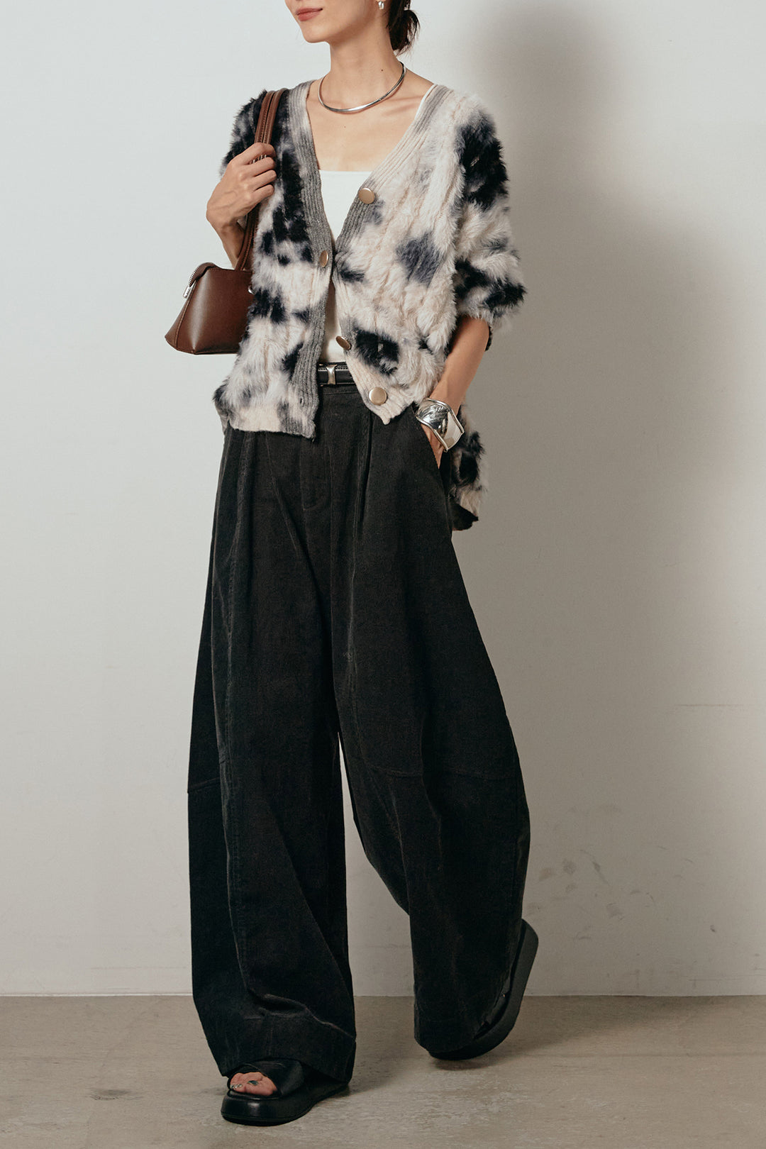 【着回しセット】[SET]タイダイ柄シャギーニットカーディガン+タイダイ柄シャギーニットカーディガン(2set)