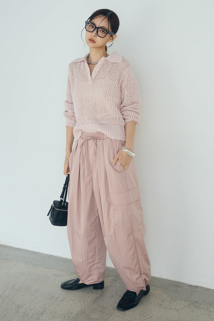 [SET]ミックスメッシュポロニット+撥水ジョガーパンツ(2set)