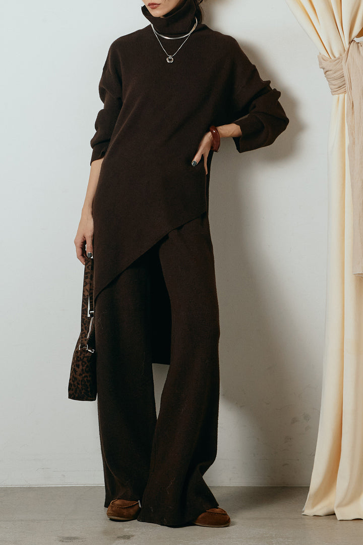 [SET]裾アシンメトリーニットSETUP