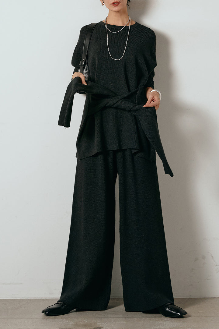 [SET]ウエスト巻きワッフルニットSETUP