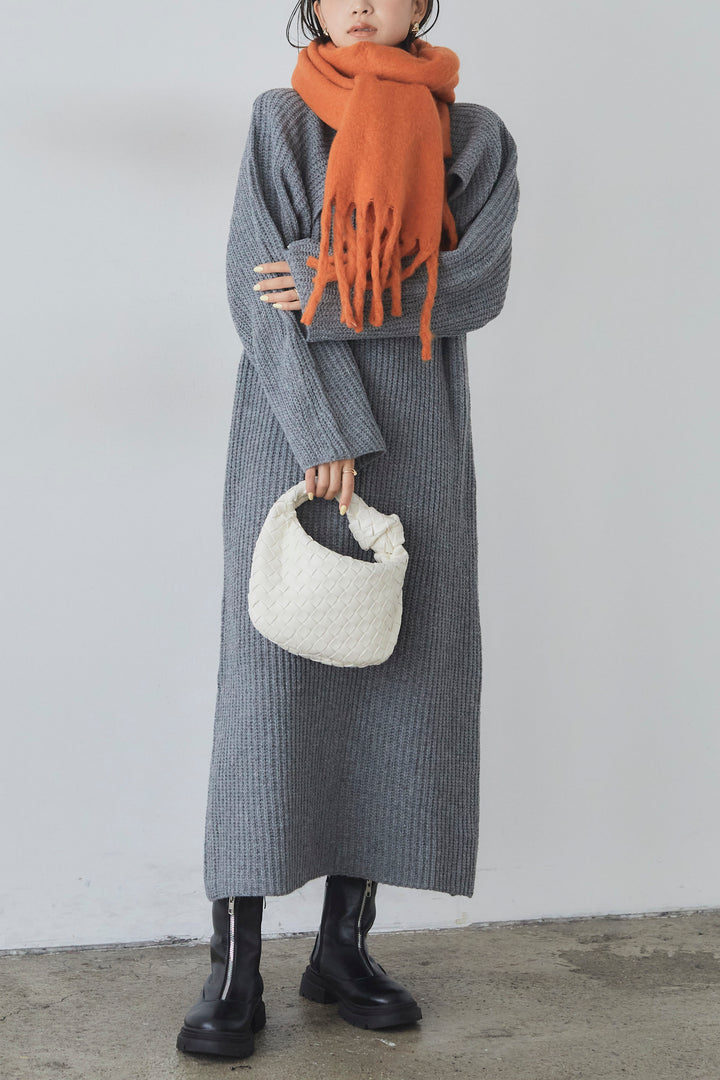 【即納】フェイクウールメランジ大判ストール