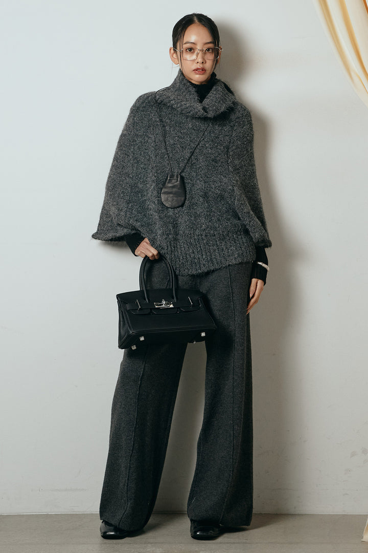 [SET]起毛ミディアムスリーブニットトップス+センターラインニットパンツ(2set)