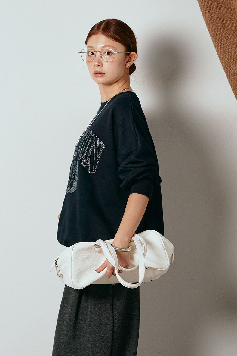 [SET]フロントロゴスウェットプルオーバー+カップ付きレースドッキングキャミソール(2set)