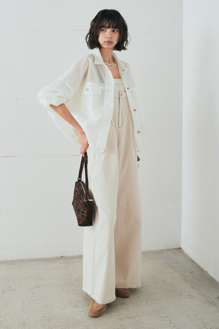 [SET]シアーダンボールサイドドロストジャケット+綿ツイルアシメサロペット(2set)