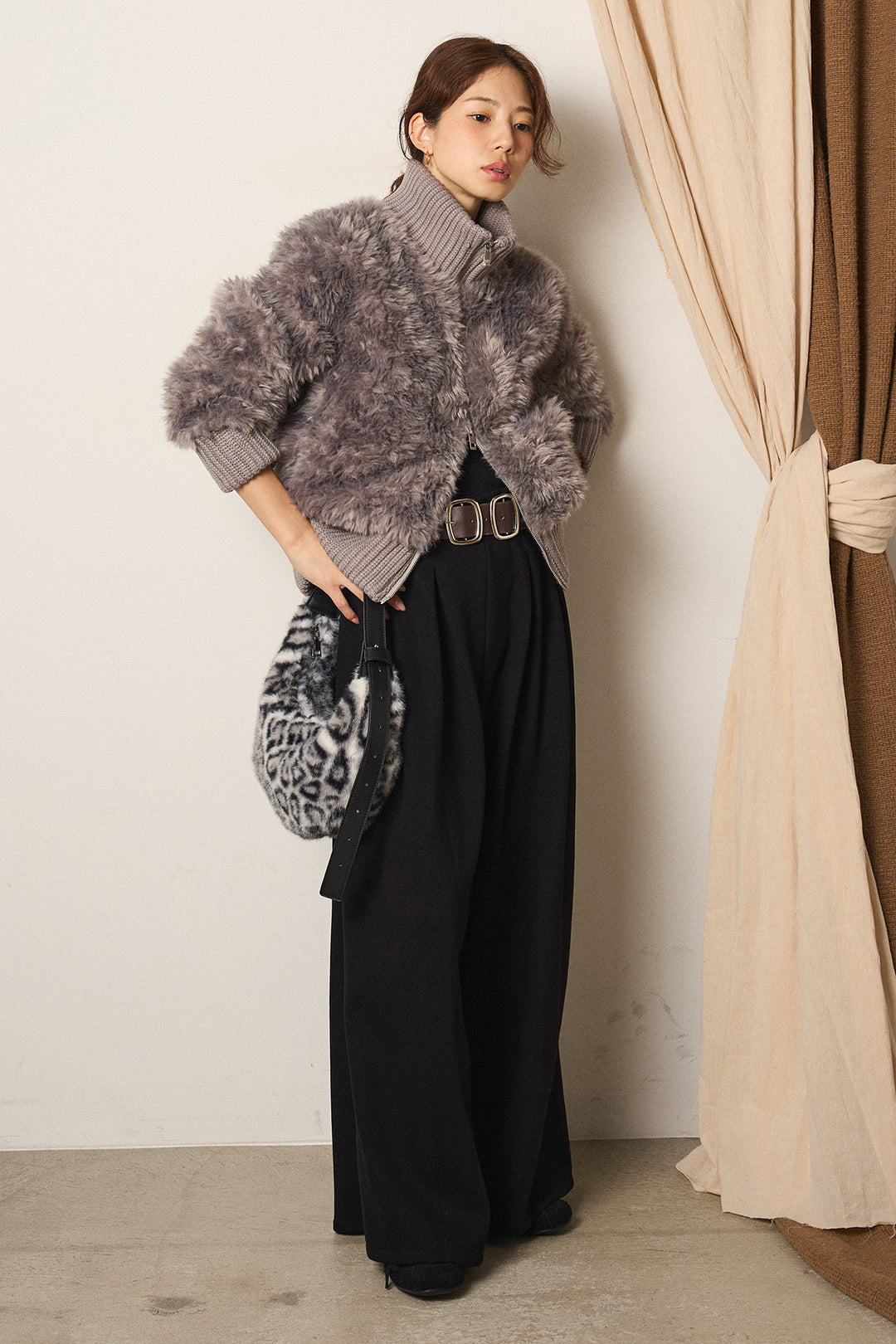 ハイネックボアブルゾン