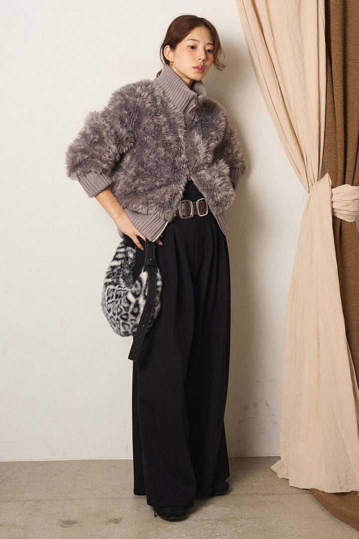 ハイネックボアブルゾン