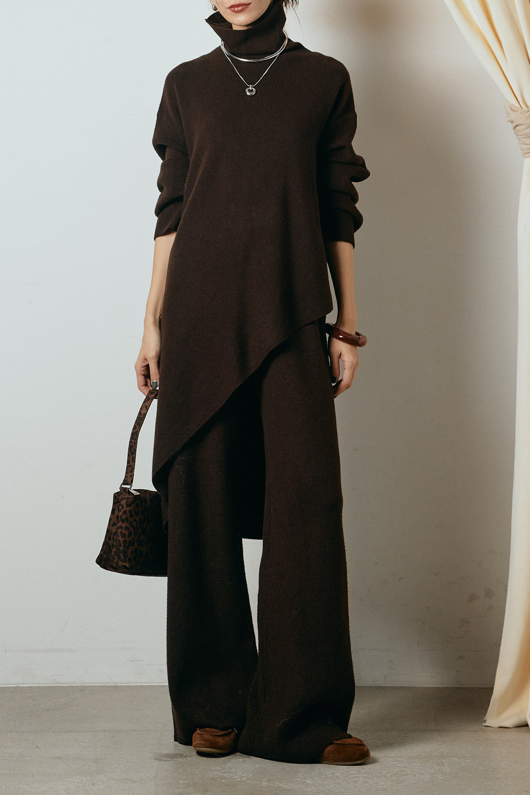 [SET]裾アシンメトリーニットSETUP