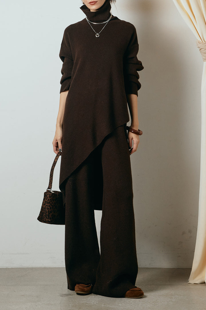 [SET]裾アシンメトリーニットSETUP