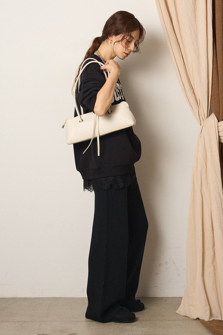 [SET]ロゴデザインルーズスウェット+ワイドリブニットイージーパンツ(2set)