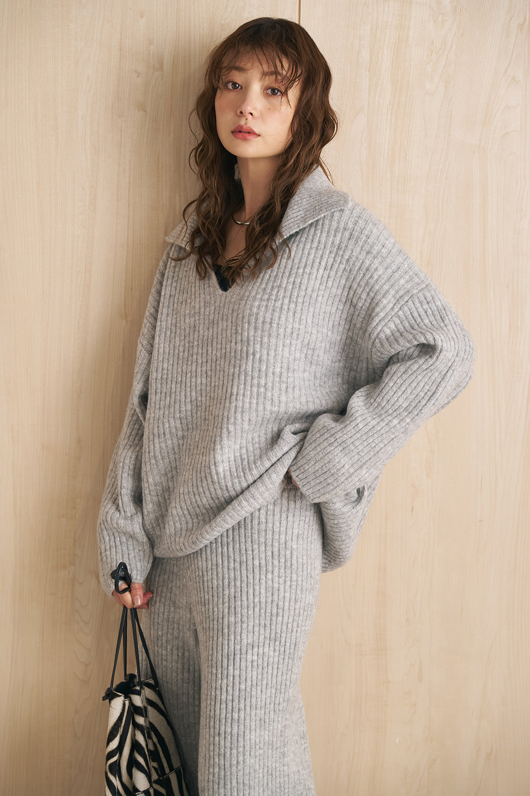 [SET]襟付きリブニットSETUP
