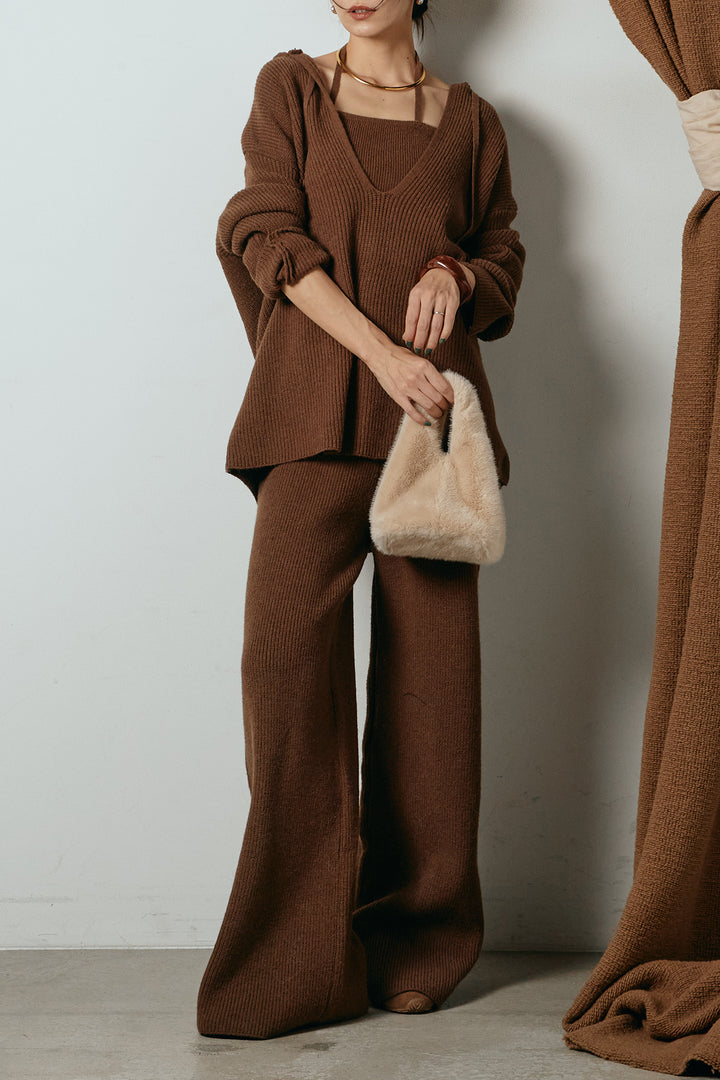 [SET]ホルターネックケーブルニットSETUP