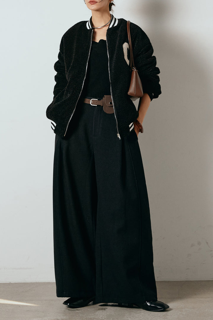 [SET]ロゴスタジャンボアブルゾン+ポーチベルト付きカーブパンツ(2set)