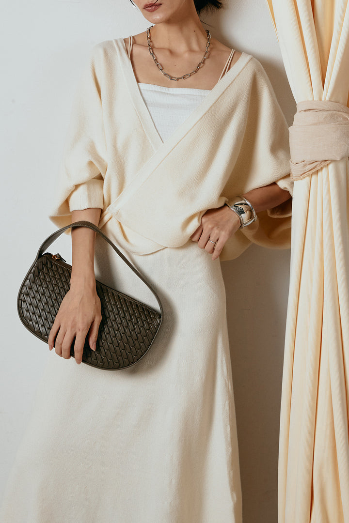 [SET]カシュクールニットカーディガン+ニットロングスカート(2set)