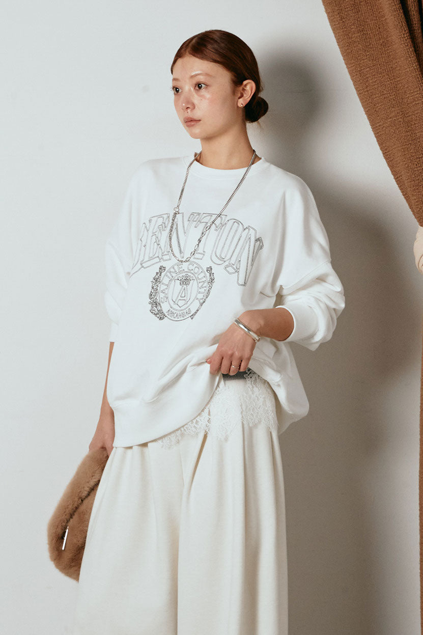 [SET]フロントロゴスウェットプルオーバー+カップ付きレースドッキングキャミソール(2set)