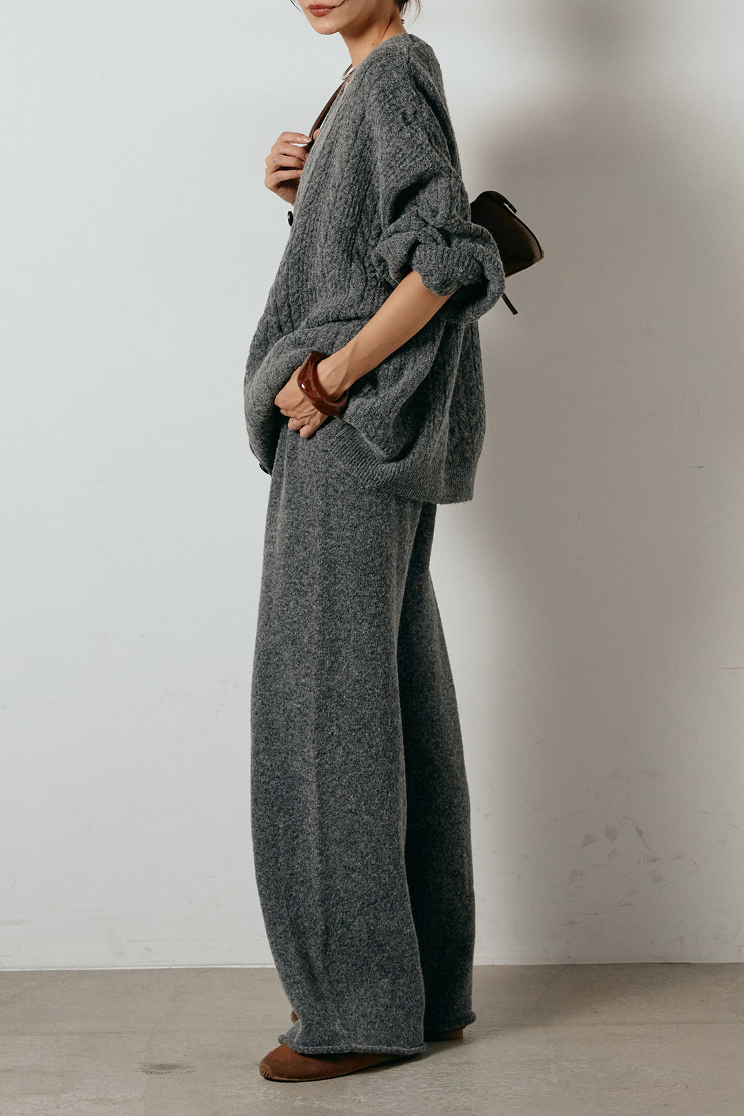 [SET]3ピースフロントボタンニットSETUP