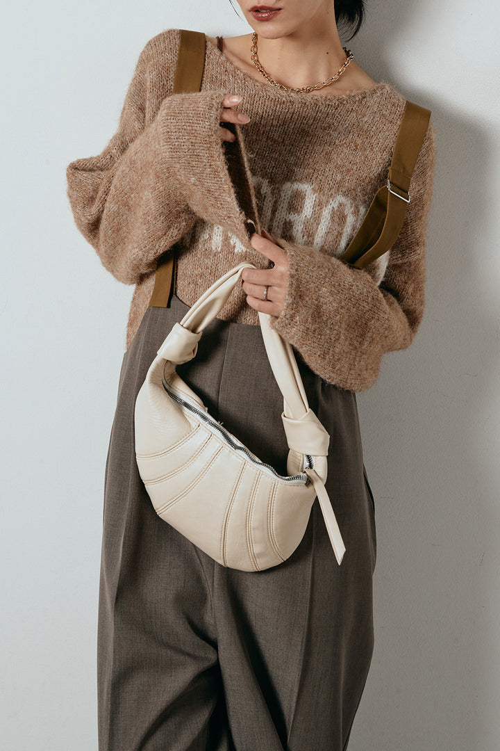 [SET]フロントロゴデザインニットトップス+ワイドツイルサロペット(2set)