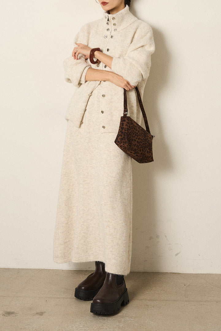 [SET]ハイネックメタルプレートニットスカートSETUP