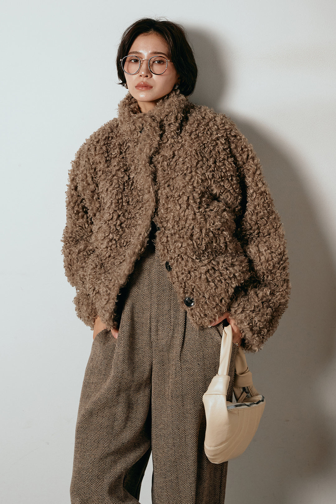 [SET]プードルファーミドルジャケット+クラシックヘリンボーンサロペット(2set)