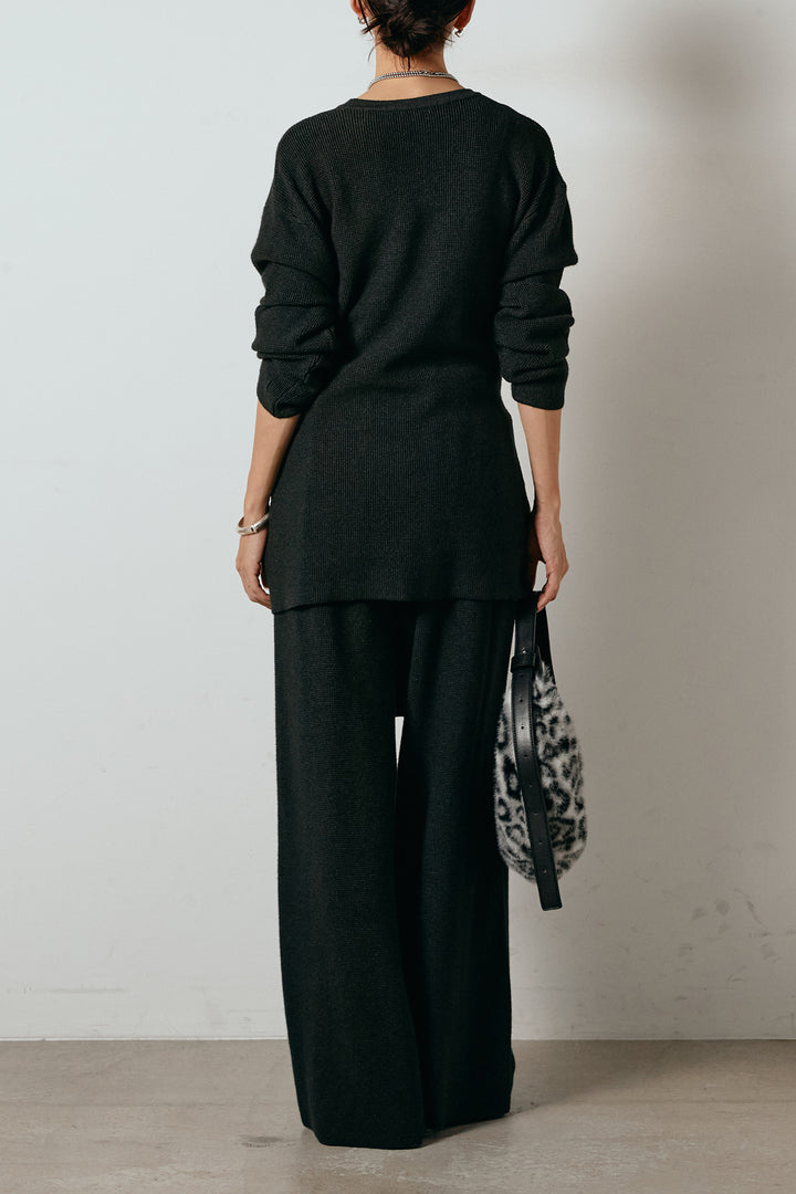 [SET]ウエスト巻きワッフルニットSETUP