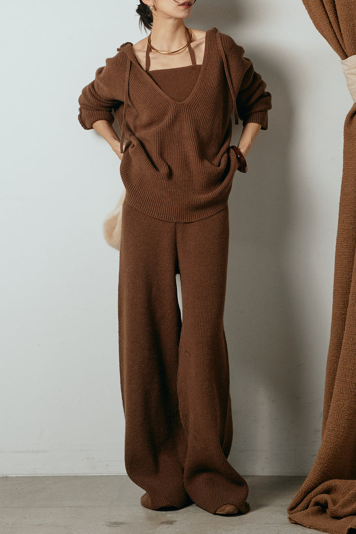 [SET]ホルターネックケーブルニットSETUP