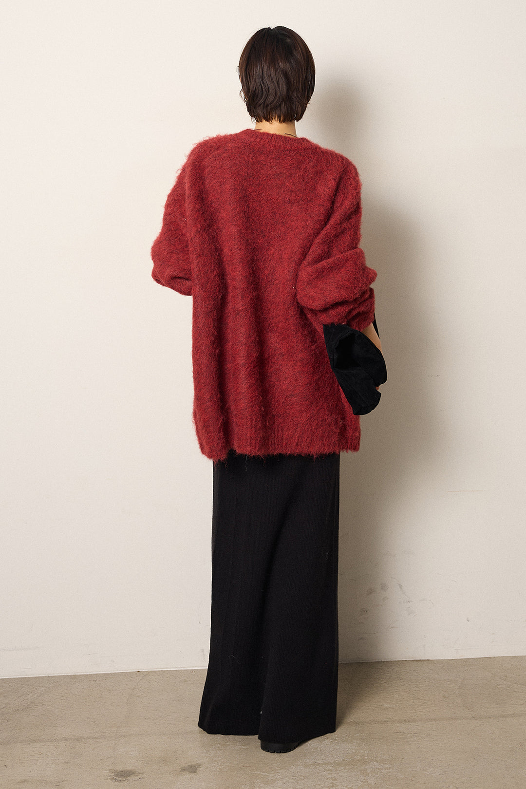 [SET]シャギーニュアンスアニマルニット+リブナローニットスカート(2set)