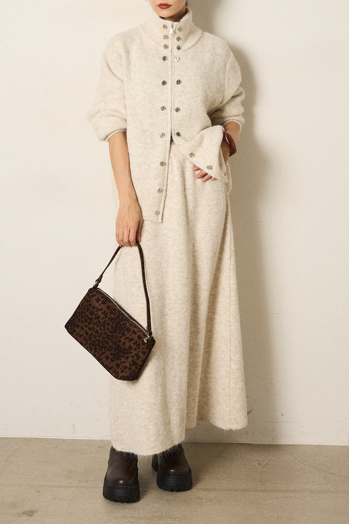 [SET]ハイネックメタルプレートニットスカートSETUP