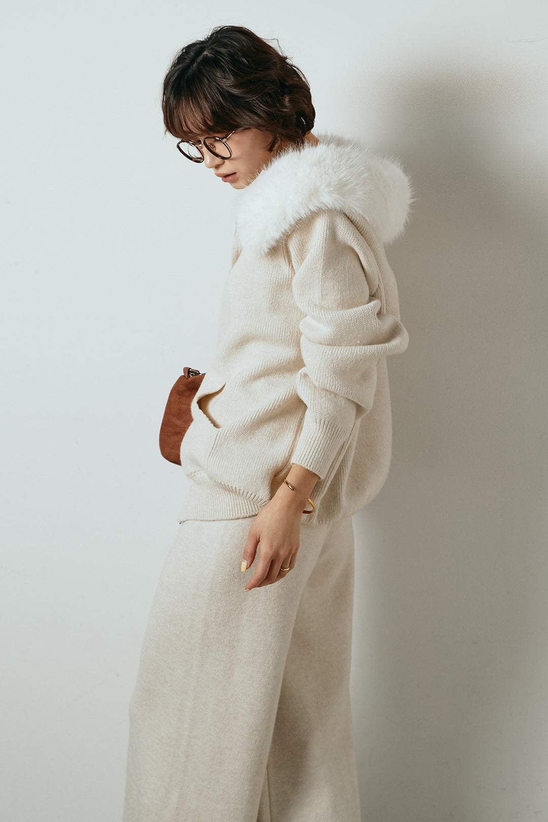 [SET]ファー付きフーディーニットSETUP