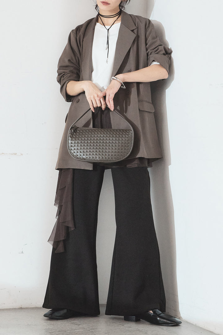 [SET]ルーズシルエットダブルテーラードジャケット+ストレッチロングTシャツ(2set)