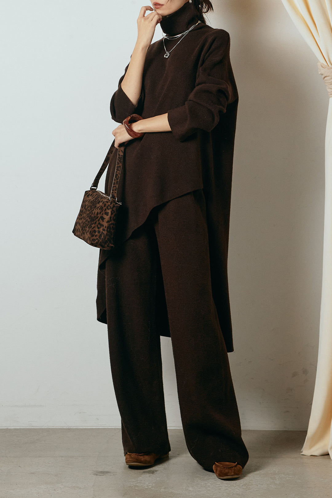 [SET]裾アシンメトリーニットSETUP