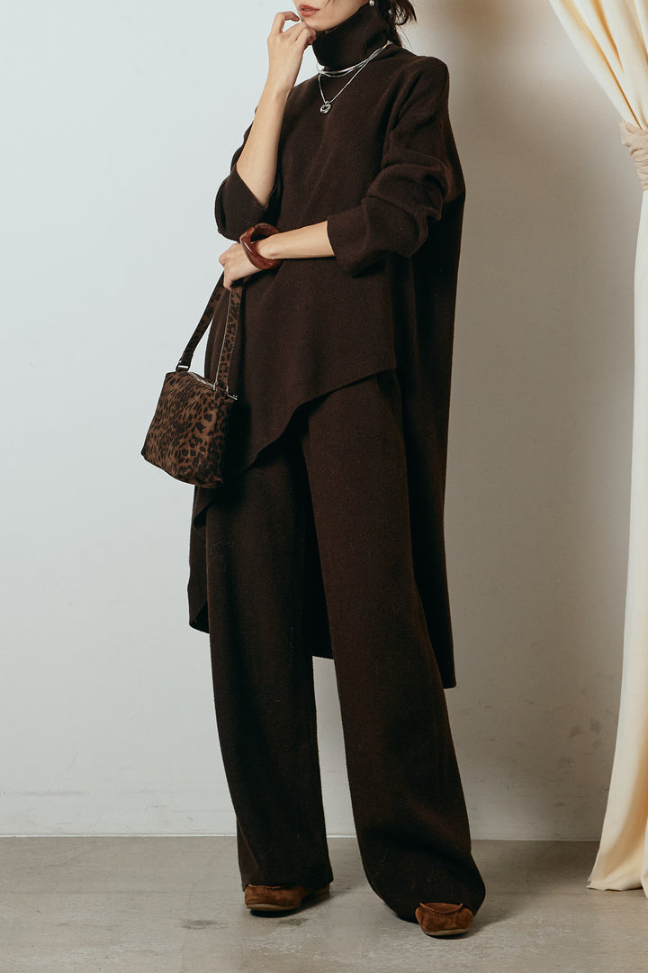 [SET]裾アシンメトリーニットSETUP